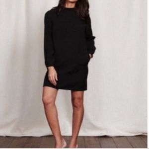 Boden Black Mockneck Shift Dress with Pockets